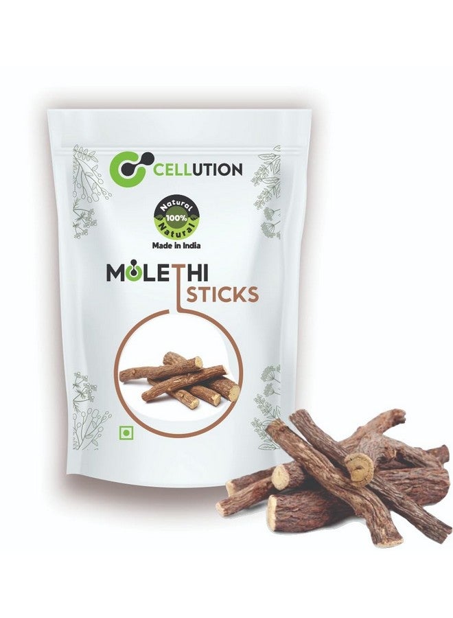 CELLUTION 100% Natural Mulethi Stick For Eating - 100gm - Licorice root/Glycyrrhiza glabra Sticks/Yastimadhu For Hair, Skin & Body Care (100 Grams) - Image 1