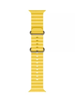 MOCOM Ocean Silicon Watch Band Strap for Apple Watch Ultra 49mm/45mm/44mm/42mm Ocean Yellow  - Image 2
