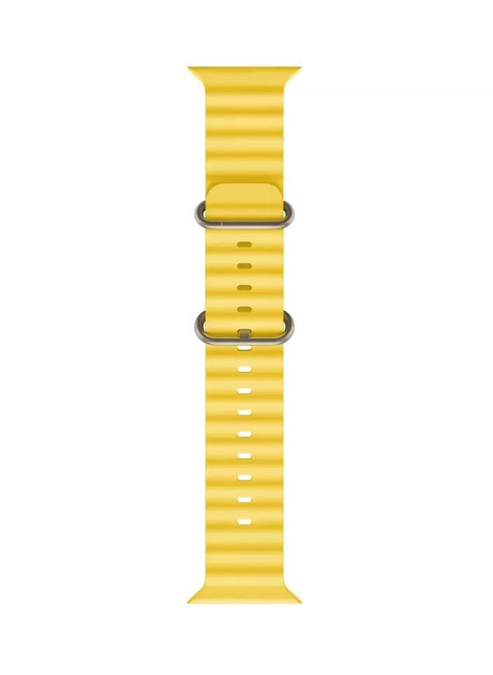 MOCOM - Ocean Silicon Watch Band Strap for Apple Watch Ultra 49mm/45mm/44mm/42mm Ocean Yellow - Image 1