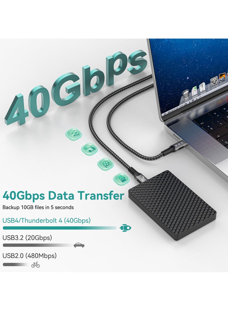 SMART SOURCE USB-C to USB-C Thunderbolt 4 Cable, 240W PD, 40Gbps Data Transfer, 8K & 4K Video Output, Support Extended Display, Compatible with MacBook Pro, iPad Pro, Lenovo, Dell, HP, iPhone 16, Galaxy,【6ft/1.8m】  - Image 5