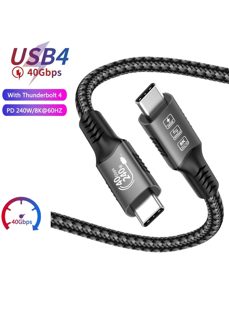SMART SOURCE USB-C to USB-C Thunderbolt 4 Cable, 240W PD, 40Gbps Data Transfer, 8K & 4K Video Output, Support Extended Display, Compatible with MacBook Pro, iPad Pro, Lenovo, Dell, HP, iPhone 16, Galaxy,【6ft/1.8m】  - Image 1