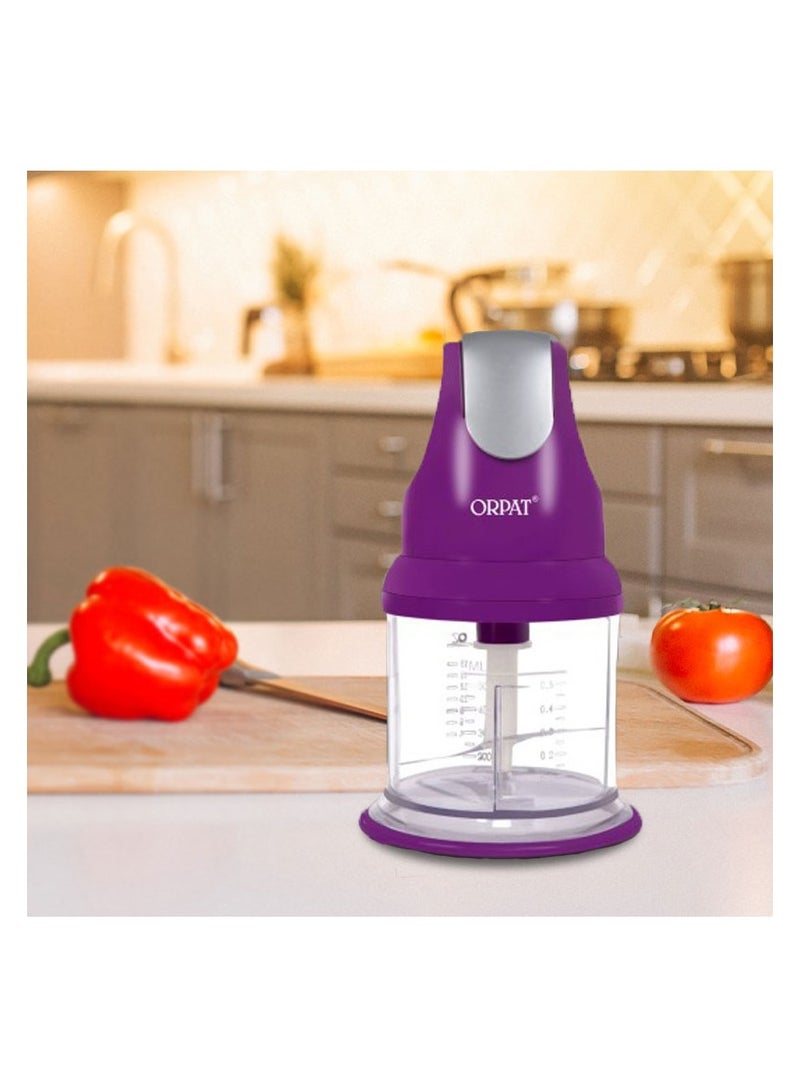Orpat Express Electric Chopper 250W with Stainless Steel Blades for Vegetables, Garlic, and Herbs - Purple - Image 3