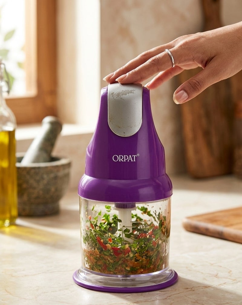 Orpat Express Electric Chopper 250W with Stainless Steel Blades for Vegetables, Garlic, and Herbs - Purple - Image 5