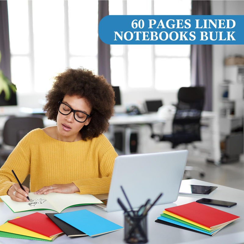 Mimorou 100 Pcs Journals Notebooks Bulk - Kraft Softcover A5 Small Notebooks 5.5 Inch x 8.3 Inch Notepads with 60 Page 30 Sheet for Writing Sketch Travel Office Supplies(Multicolor,Lined) - Image 3