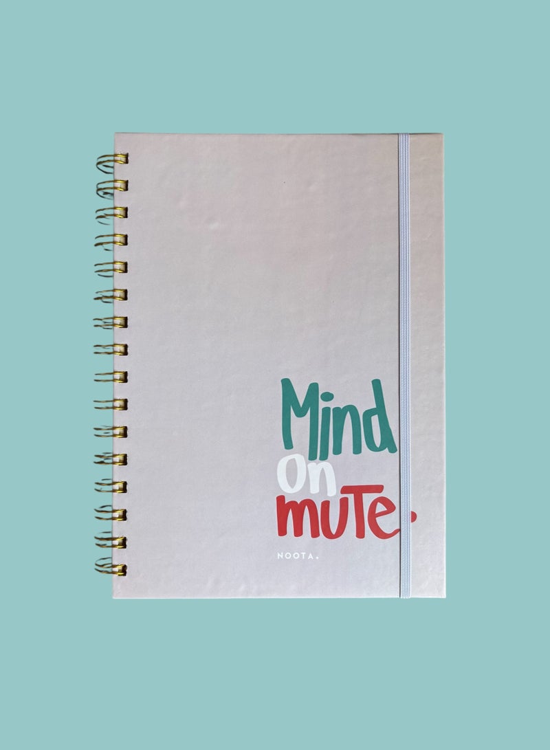 Noota MIND ON MUTE A5 Notebook 100 papers, Hardcover - Image 1