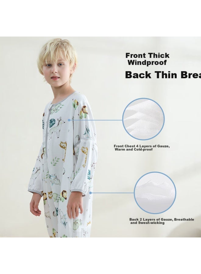 Babyface Tongyanzhongda Children's Sleeping Bag, Summer, 4 Front 2 Back, Bamboo Cotton Gauze, Baby Split-leg Pajamas, Infant Anti-kick Blanket, Xxxl Size - Image 1