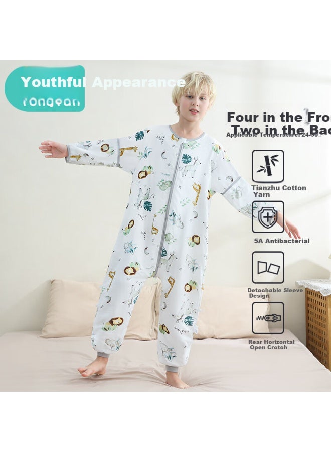 Babyface Tongyanzhongda Children's Sleeping Bag, Summer, 4 Front 2 Back, Bamboo Cotton Gauze, Baby Split-leg Pajamas, Infant Anti-kick Blanket, Xxxl Size - Image 5