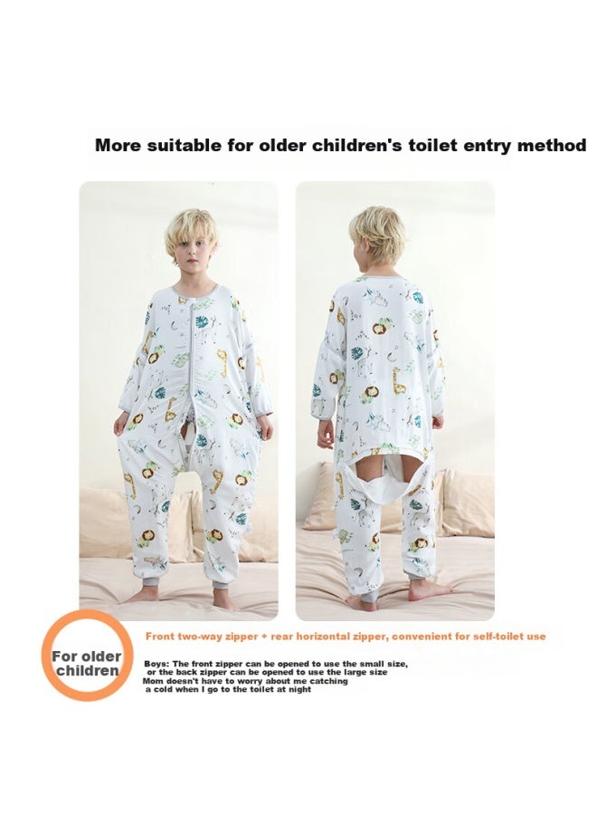 Babyface Tongyanzhongda Children's Sleeping Bag, Summer, 4 Front 2 Back, Bamboo Cotton Gauze, Baby Split-leg Pajamas, Infant Anti-kick Blanket, Xxxl Size - Image 2