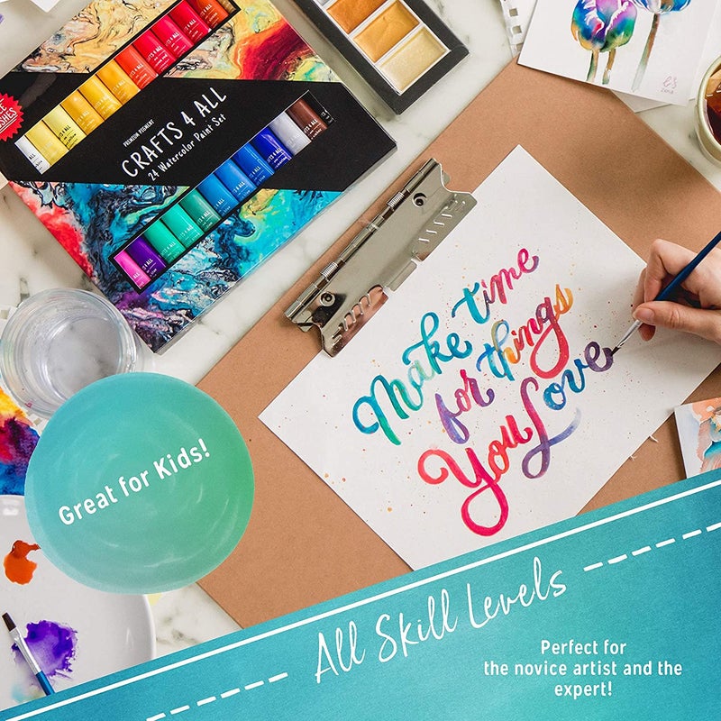 Crafts 4 ALL Watercolor Paint Set by Crafts 4 All 24 Art Watercolors Painting Kit for Artists, Students & Beginners - Perfect for Landscape and Portrait Paintings on Canvas (24 x 12ml) - Image 5
