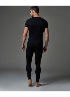 dagi Black Crew Neck Short Sleeve Men's Thermal Underwear Single Top  - Image 2