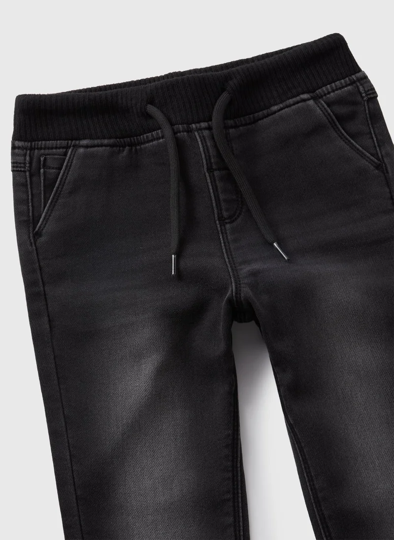 ماتلان Black Ribbed Waist Jeans