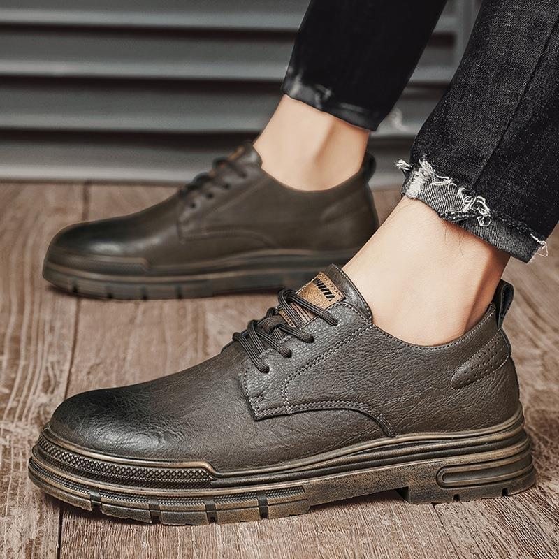 Men'S Shoes Autumn 2025 Low-Top Martin Shoes Men'S Workwear British Style Men'S Casual Trendy Leather Shoes Height Increasing - Image 1