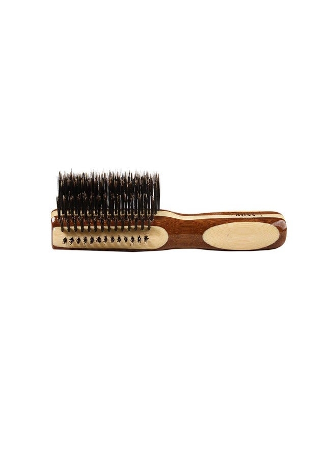 Bass Brushes | Shine & Condition Hair Brush | Natural Bristle FIRM | Pure Bamboo Handle | Classic Half Round Style | Striped Finish | Model 206 - SB - Image 3