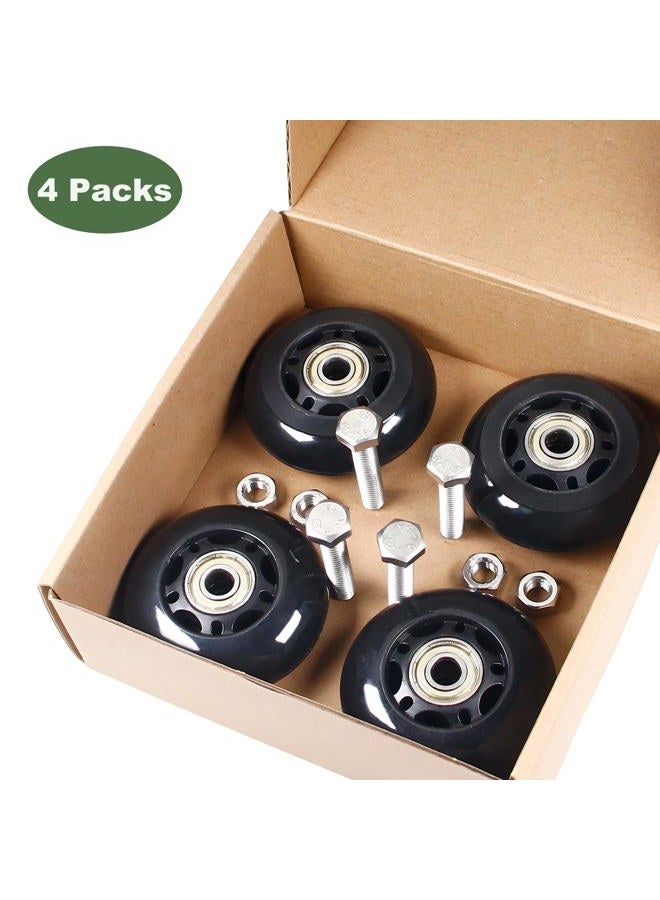 Juvielich 3" x 1" 4Pcs Chair Caster Wheels 3 Inch PU Caster Wheels Just Wheel, 1 inch Width, Small Plate Casters, Roller Wheel with Bearing Office Chair Wheels Storage Cart Rolling Cart - Image 5