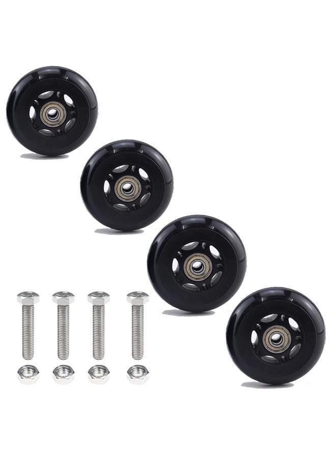Juvielich 3" x 1" 4Pcs Chair Caster Wheels 3 Inch PU Caster Wheels Just Wheel, 1 inch Width, Small Plate Casters, Roller Wheel with Bearing Office Chair Wheels Storage Cart Rolling Cart - Image 1