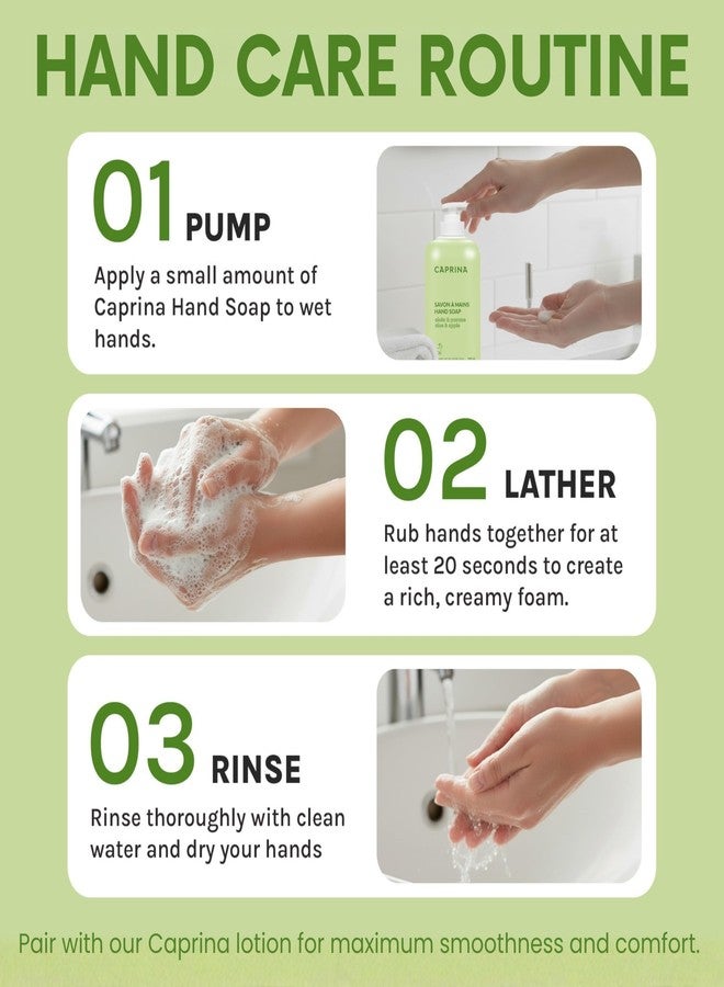 كابرينا صابون سائل لليدين من كابرينا، برائحة حليب الماعز الطازج مع الصبار والتفاح، 500 مل، منظف يومي ملطف للأيدي الحساسة - Image 5