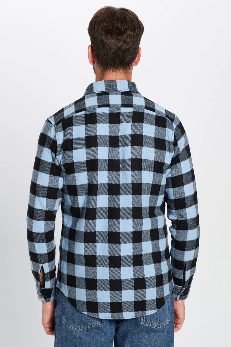 تودورس Men's Slim Fit Slim Fit Lumberjack Button-down Collar Checkered Winter Shirt