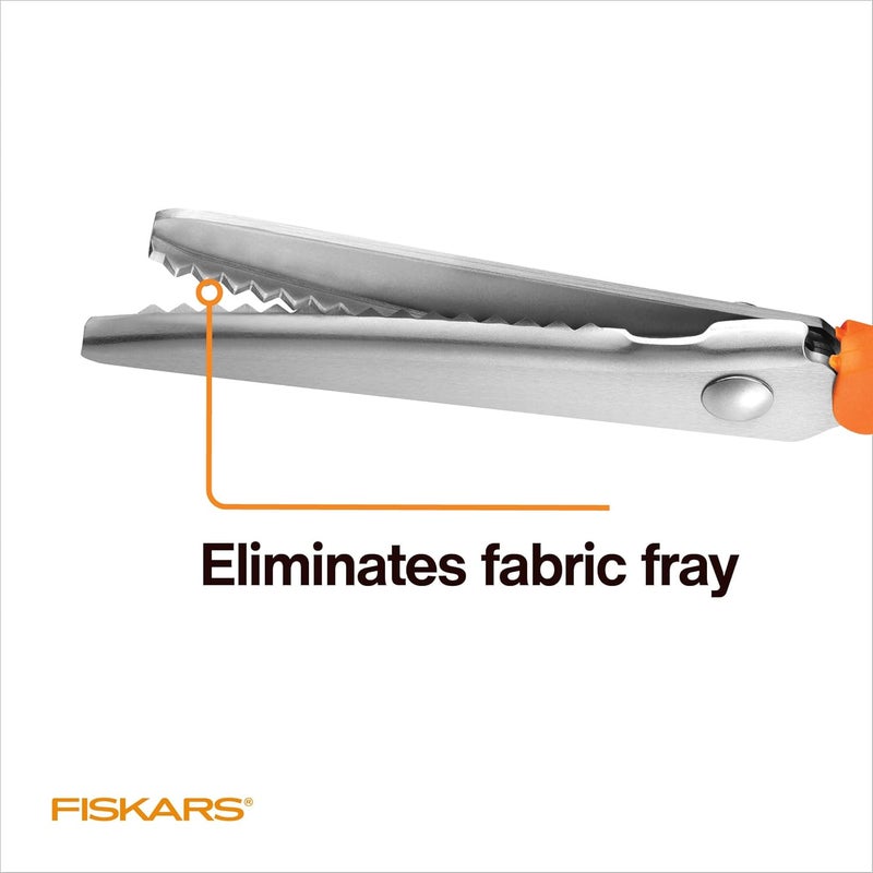 Fiskars SoftGrip Pinking Shears - 8 Inch Stainless Steel Scissors with Ergonomic Handle for Zigzag Cutting - Image 3