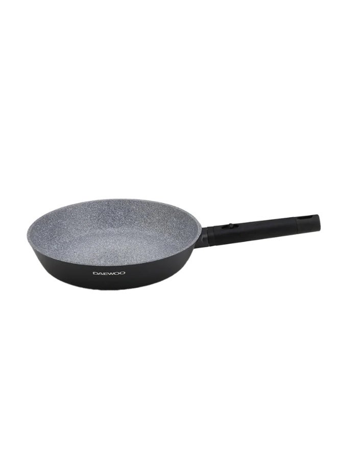 Daewoo 28cm Die-Cast Aluminum Fry Pan, Non-Stick Granite Coating, Full Induction Base, Bakelite Handle, Red, Chemical-Free - Image 1