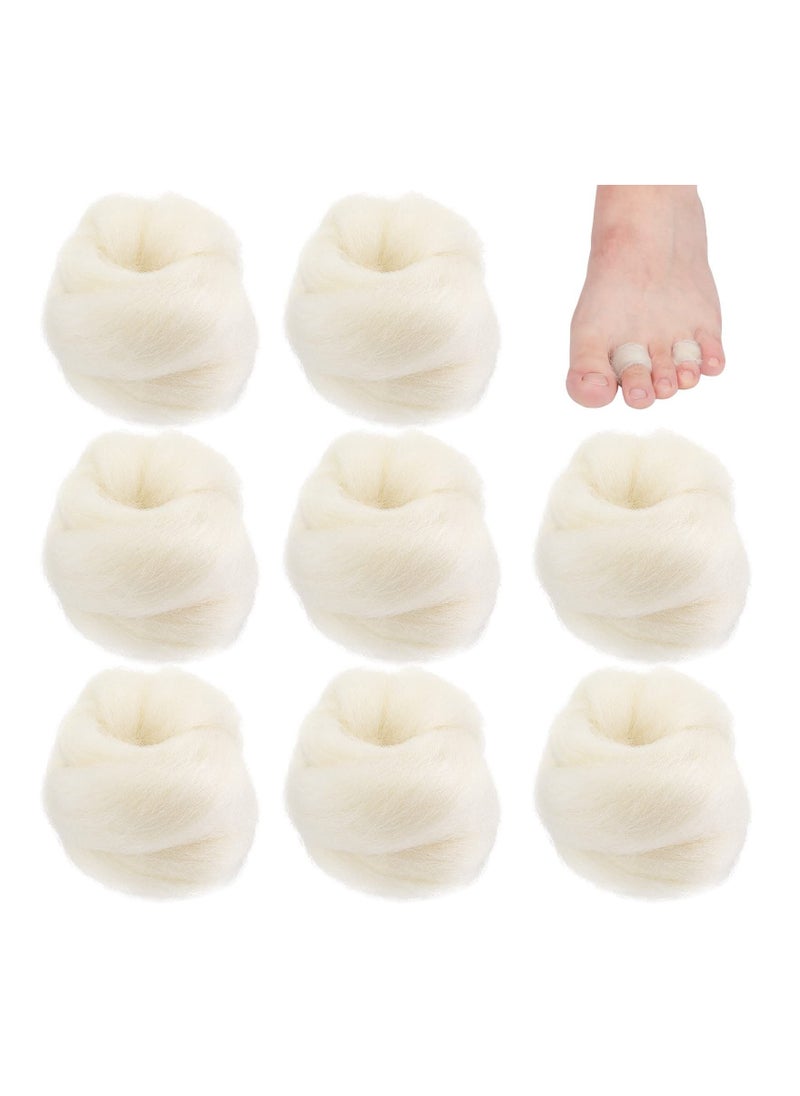 Excefore Lambs Wool for Toes Soft Feet Cushion Toe Separator Lambs Wool Corn Cushion Pads Blister Prevention Bunions Callus Remover Cushions Hammer Toe Relief for Shoes or Feet, 3/8 oz (8 Pcs)  - Image 1
