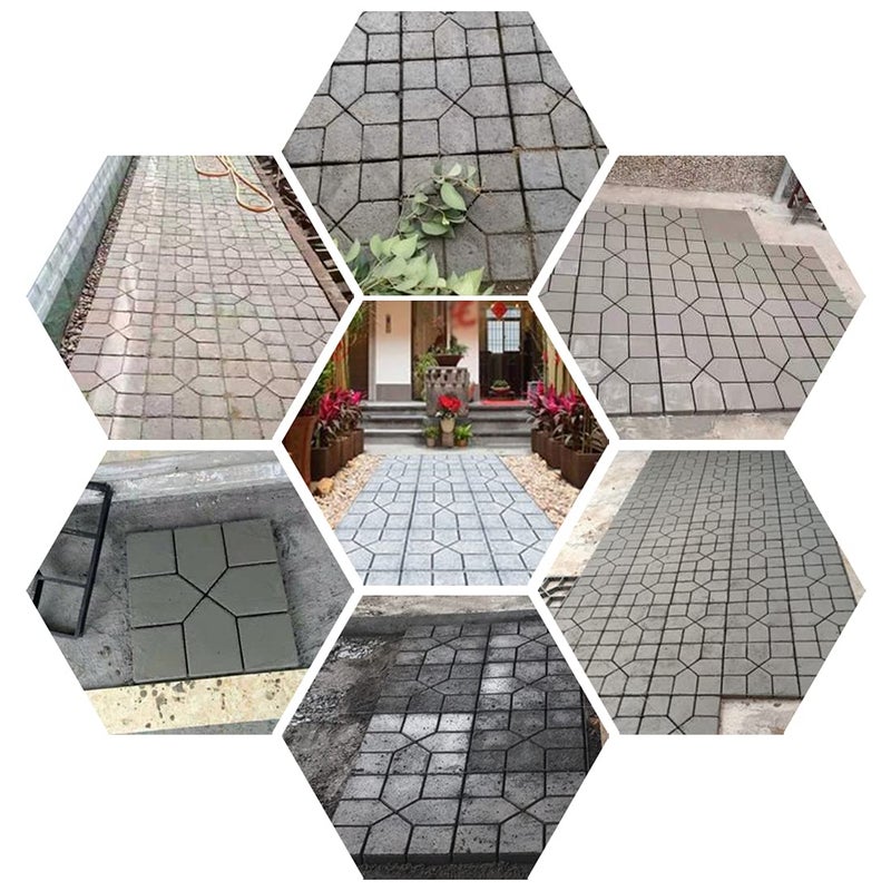 PLIAVAON Garden Pavement Mold Pavers Mold Concrete Forms Mould Paving Molds Reusable Stamped Stepping Stone Lawn Patio Yard DIY Walkway Pavement (1) - Image 3