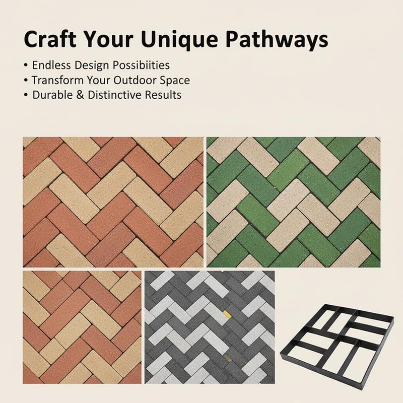 PLIAVAON Garden Pavement Mold Pavers Mold Concrete Forms Mould Paving Molds Reusable Stamped Stepping Stone Lawn Patio Yard DIY Walkway Pavement (1) - Image 4