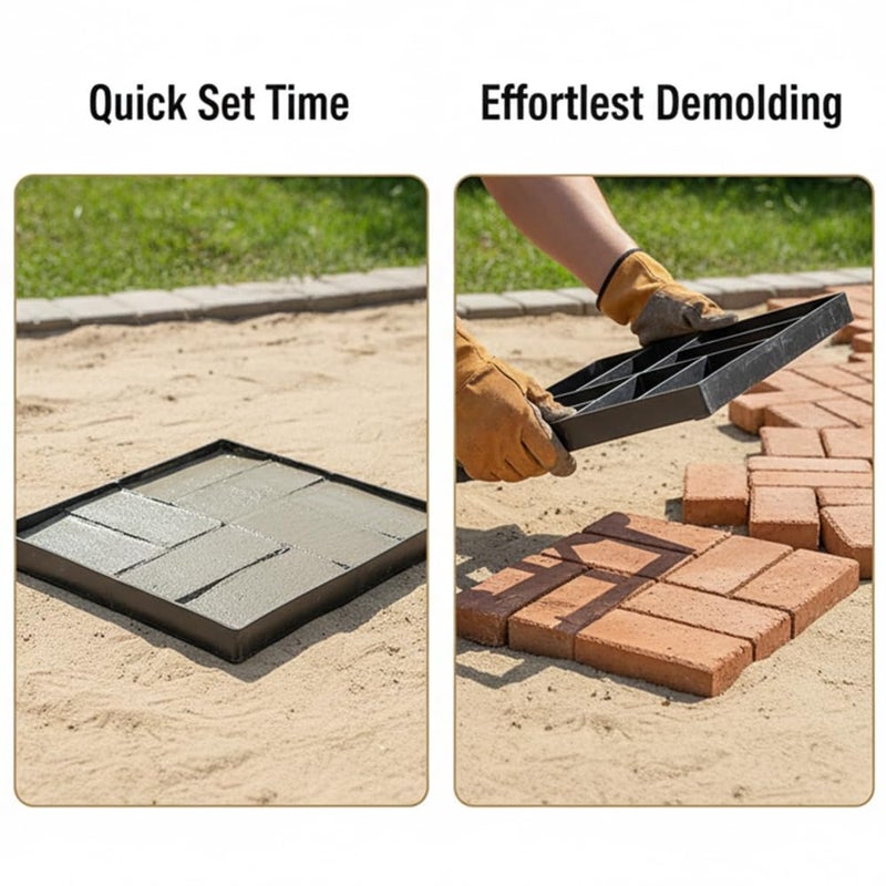 PLIAVAON Garden Pavement Mold Pavers Mold Concrete Forms Mould Paving Molds Reusable Stamped Stepping Stone Lawn Patio Yard DIY Walkway Pavement (1) - Image 5