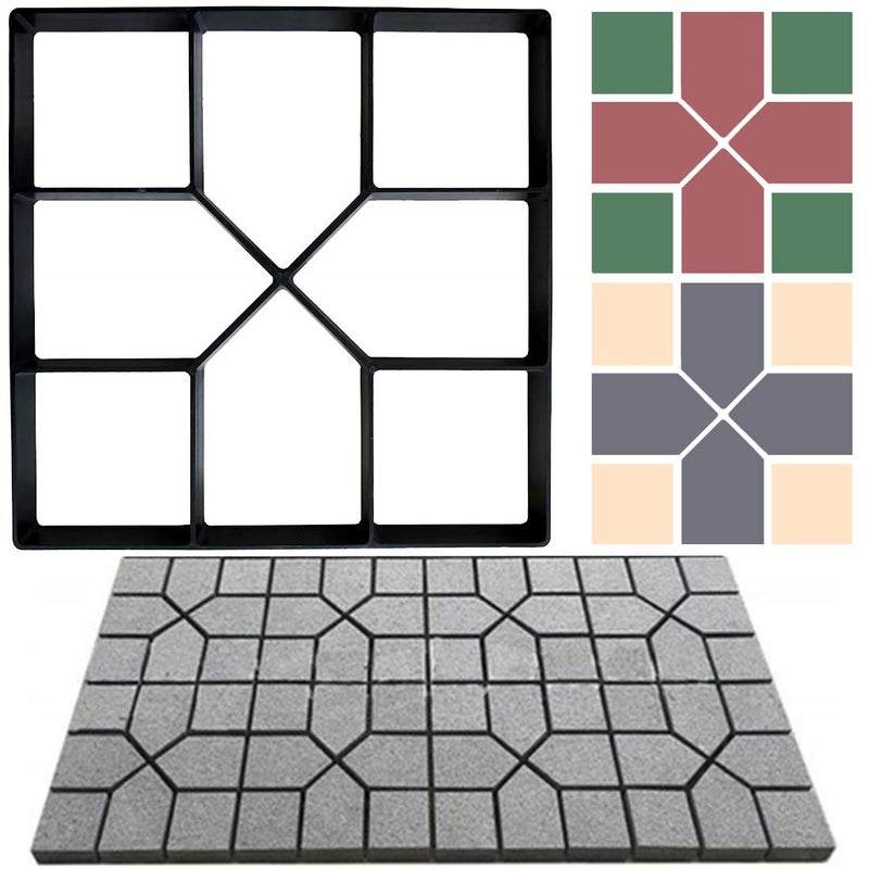 PLIAVAON Garden Pavement Mold Pavers Mold Concrete Forms Mould Paving Molds Reusable Stamped Stepping Stone Lawn Patio Yard DIY Walkway Pavement (1) - Image 1