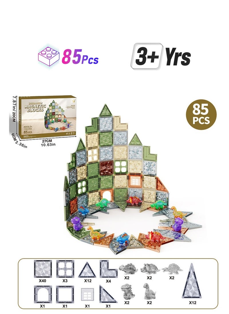 General Magnetic Tiles Nature Color Educational Toy 3D Magnetic Tiles with Faceted Color Windows 3rd Birthday Gift  - Image 1