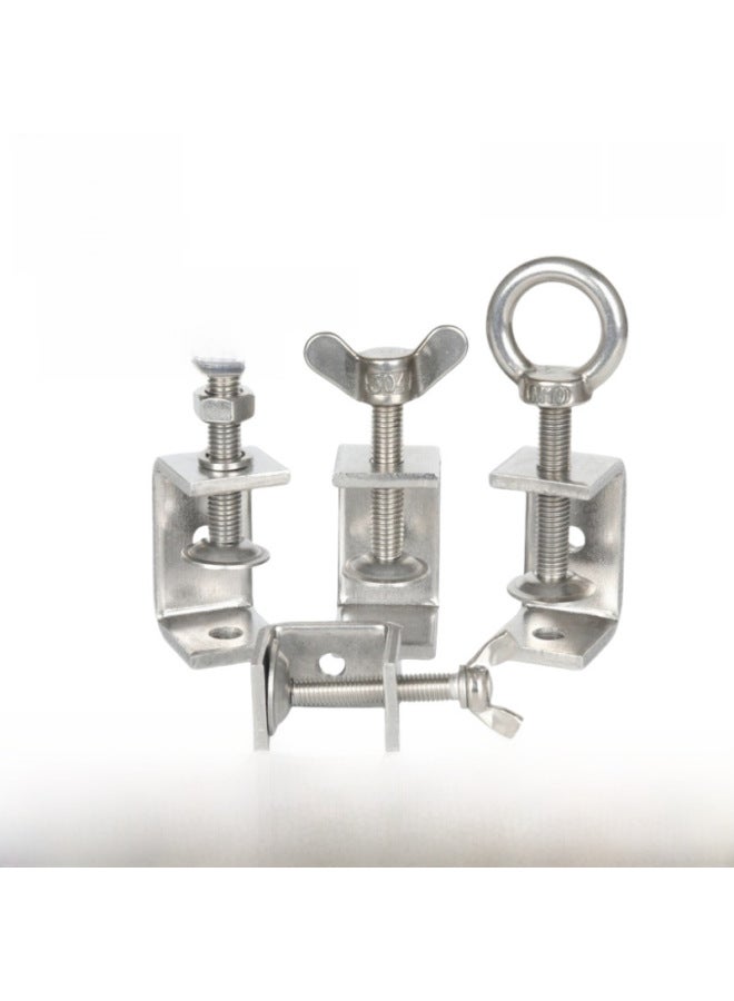 304 Stainless Steel Tiger Clip Steel Beam Clip Clamp Hanging Wire Steel Pipe SqUare C-shaped Clamp U-shaped Clamp Clamp Hoop-Specification Model:Opening 120mm [suspended Ring]  - Image 2