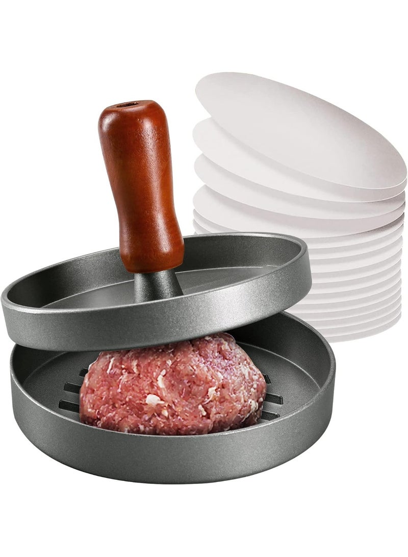 سوفام برغر برس باتي ماكر ستينلس ستيل همبرغر العفن غير العصا مع 100 ورقة باتي - Image 1