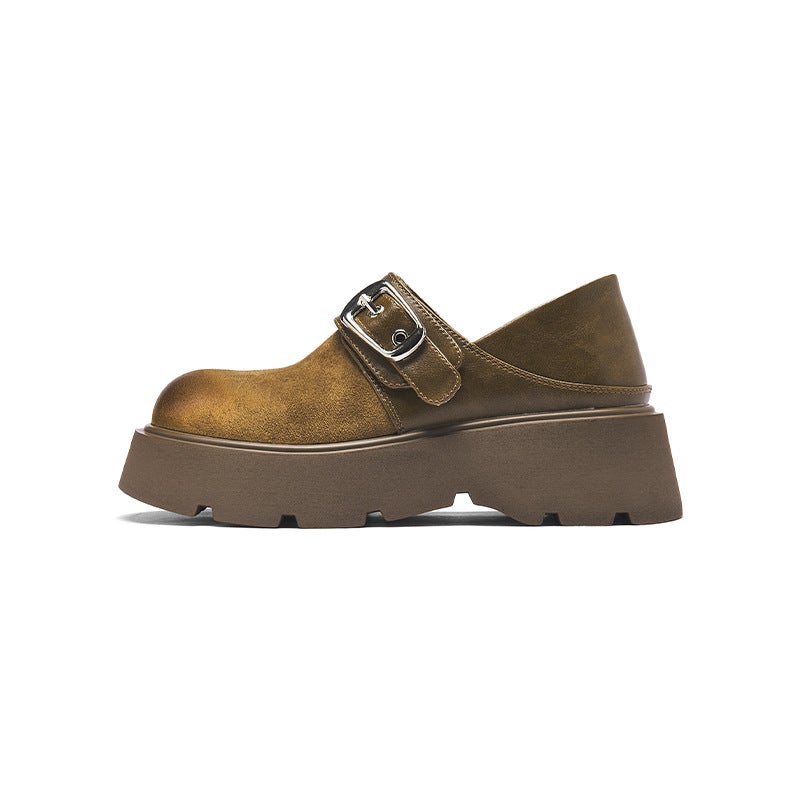 Agsdon Chunky Loafers Women Retro Brown Slip-on Mules - Image 5