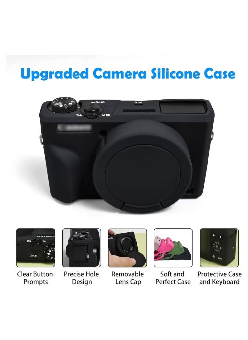أخبار جراب لكاميرا Canon G7X III G7X mark III G7X3 الرقمية، جراب من السيليكون الناعم وغطاء عدسة قابل للفصل لكاميرا Canon  - Image 3