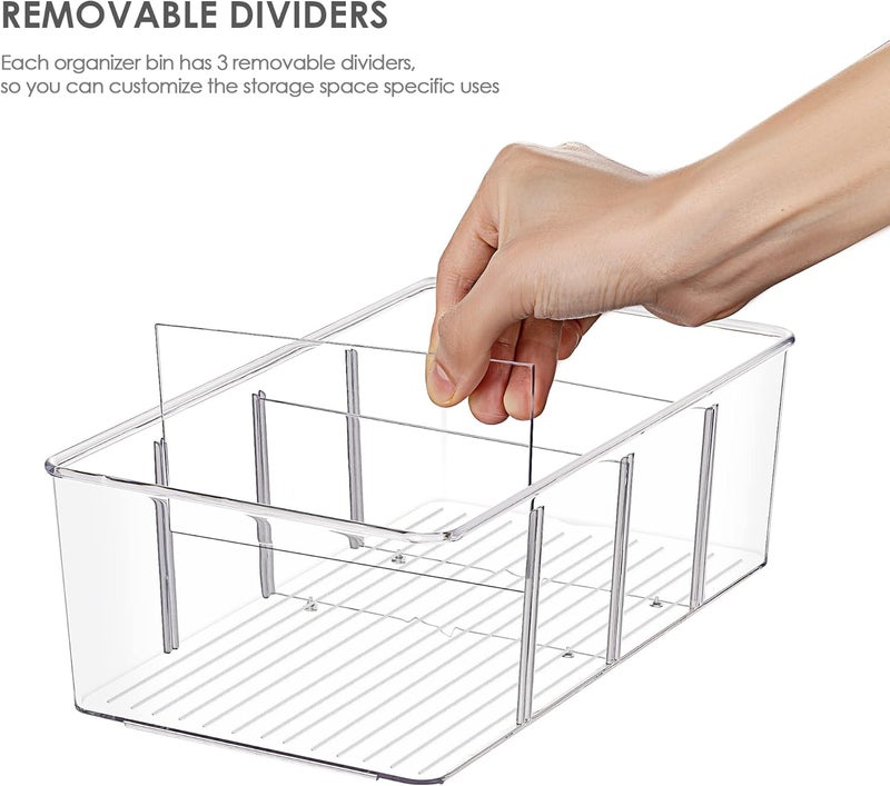Vtopmart 8 Pack Food Storage Organizer Bins - Clear Plastic Bins for Pantry, Kitchen, Fridge, and Cabinet Organization - Image 2
