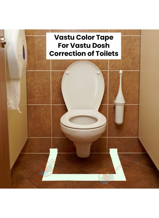 Vastu Tape For Vastu Correction Of Toilet And Entrance Combo Of Vastu Blue Tape - Vastu White Tape (Size 3 To 4 Inch - 20 Meter Approx, Pack Of 2)