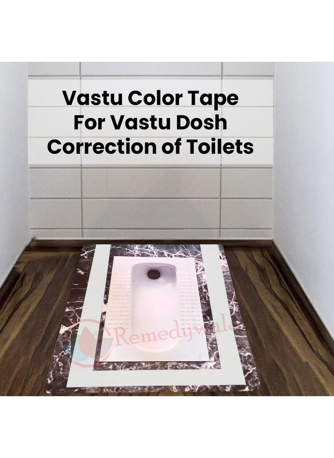 Vastu Tape For Vastu Correction Of Toilet And Entrance Combo Of Vastu Blue Tape - Vastu White Tape (Size 3 To 4 Inch - 20 Meter Approx, Pack Of 2)