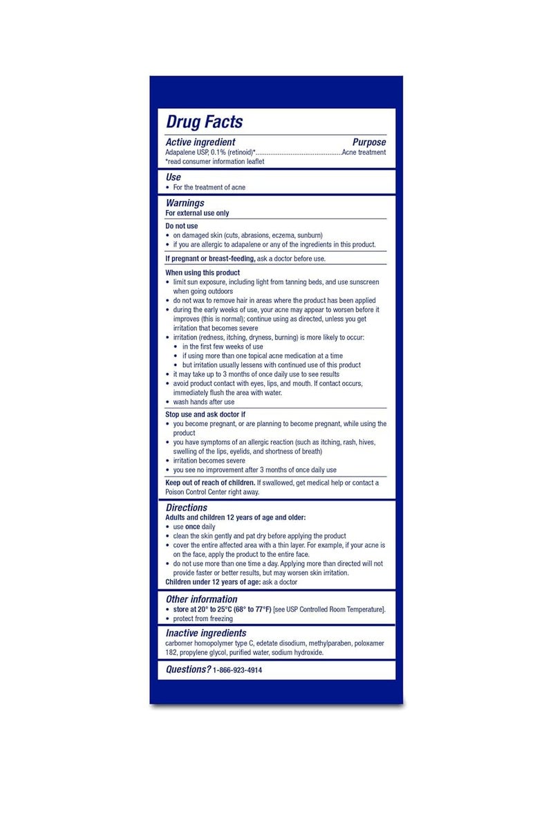 TARO Adapalene 0.1% USP Gel, Paraben Free, Retinoid Acne-Prone Facial Treatment for Sensitive Skin, Prescription Strenght (3.2) - Image 2