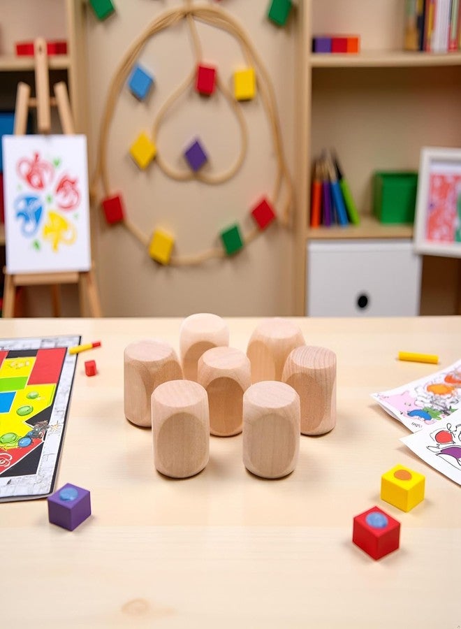 SelHeng 10 Pcs Wooden Dice, 6 Sided Blank Dice Round Corner Cube DIY Graffiti Crafts Toy Board Game Party Supplies Standard Game Dices (1.8cm) - Image 3