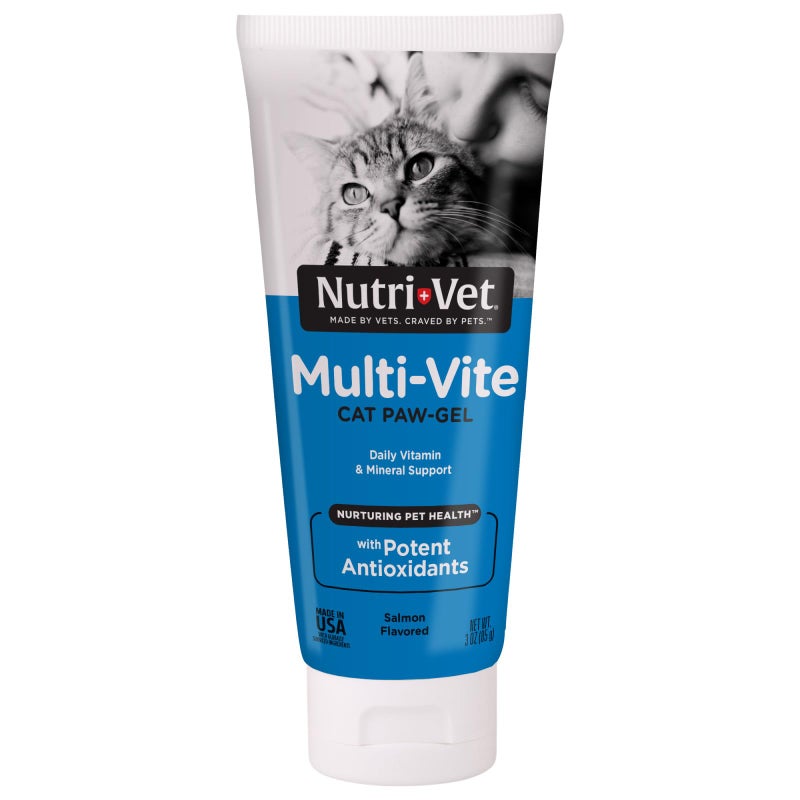 nutri vet Nutri-Vet Multi-Vite Paw Gel for Cats, Daily Vitamin, Kitten Supplies, Immune Support, Cat Vitamin, Potent Antioxidants, Multi-Vitamin Paw Gel, Senior Feline Supplements, 3 oz - Image 1