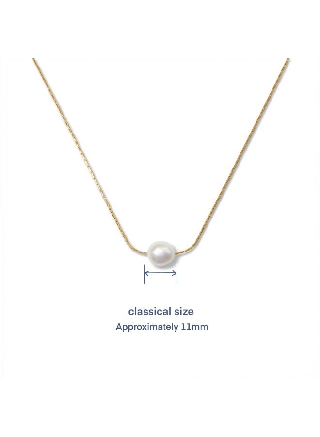 اللوتس الأزرق عقد لؤلؤ BLUELOTUSSE طبيعي من المياه العذبة – لؤلؤ باروك مختار يدويًا بحجم 11 مم، حجر بخت شهر يونيو، عقد أنيق لهدايا الأعياد والمناسبات للنساء - Image 3