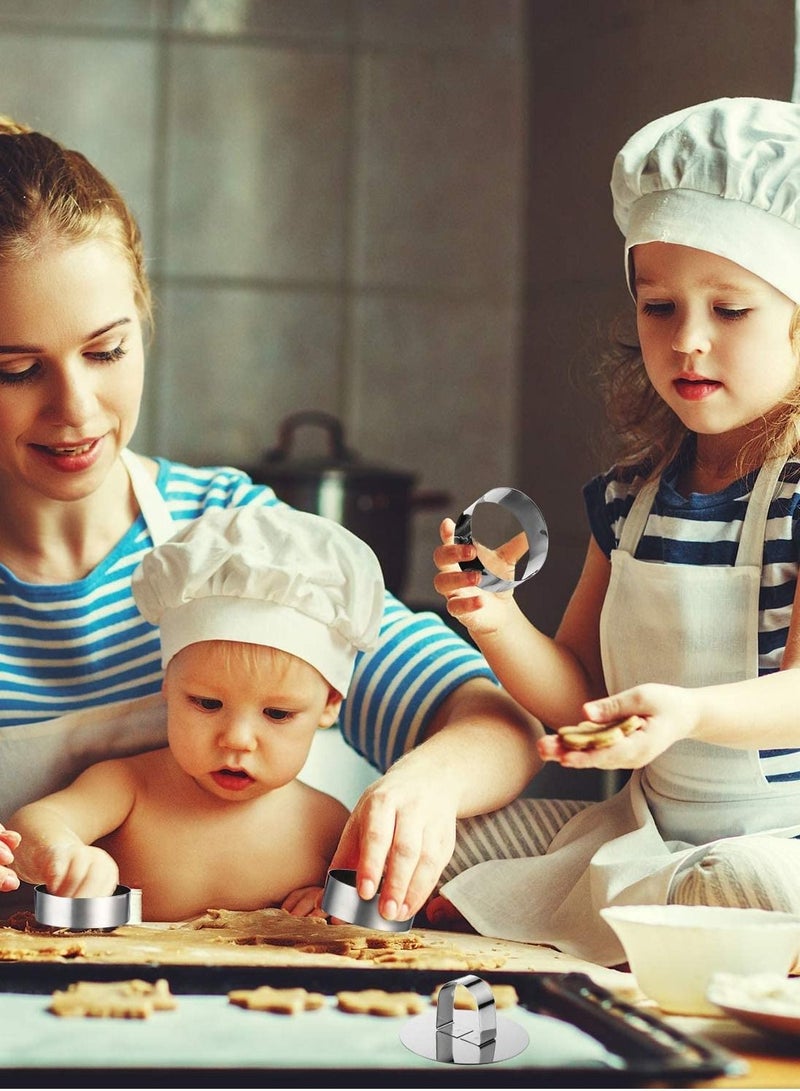 KASTWAVE Mousse Cake Mold Mousse Rings 304 Food Grade Stainless Steel Cake Circle Cake Mold with Pusher, 8cm Diameter, Set of 6 Easy to Use Clean Dishwasher Safe Durable and Heat Resistant (Round) - Image 5