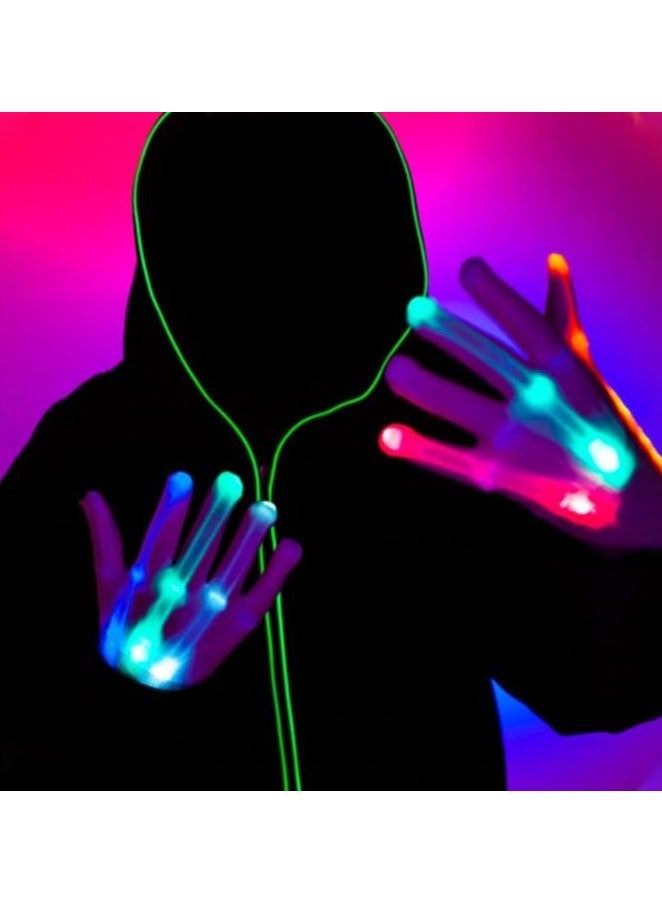 LED Flashing Gloves, Light-Up Gloves of 6 Modes Flashing for Concert Party Costume Cosplay Festival - Image 2