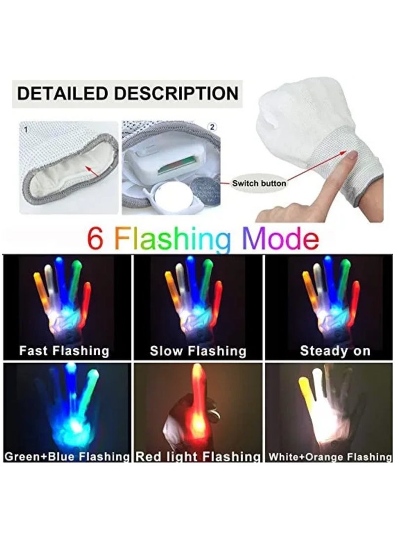 LED Flashing Gloves, Light-Up Gloves of 6 Modes Flashing for Concert Party Costume Cosplay Festival - Image 3