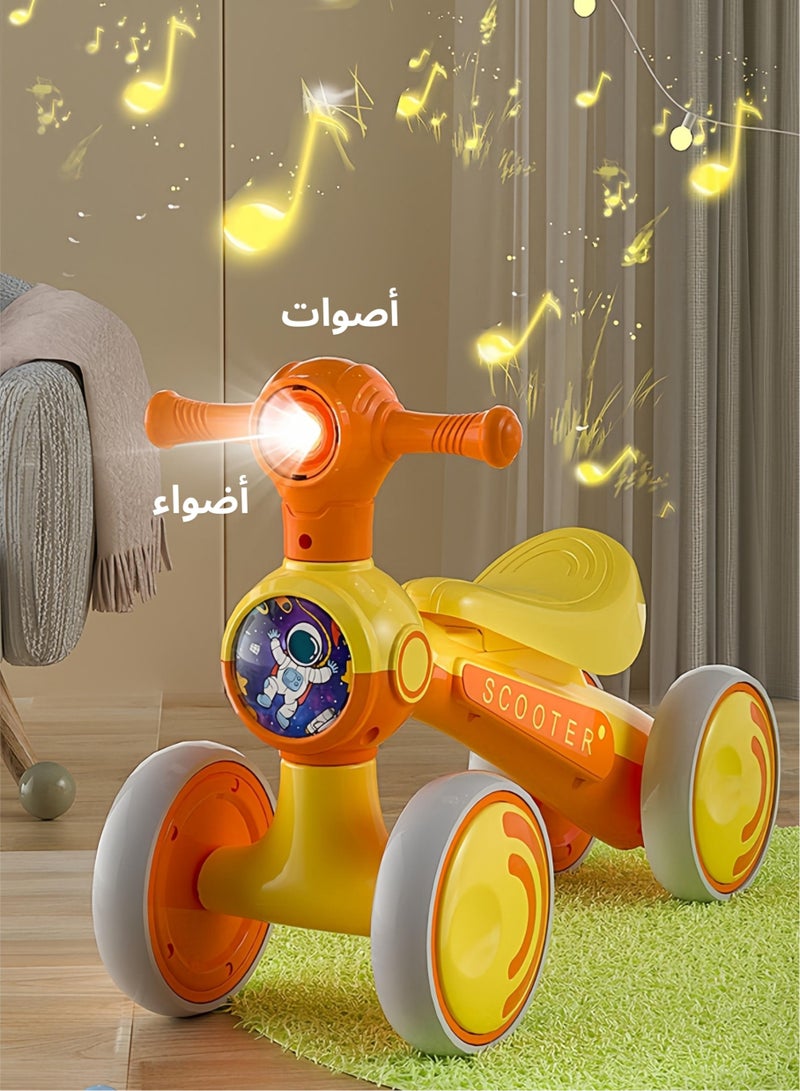 زابروس سيارة للركوب أطفال بأربع عجلات، قوية ومتينة لعبة سيارة ركوب سكوتر للأطفال مع أضواء وموسيقى، للأطفال من 1-3 سنوات - Image 5
