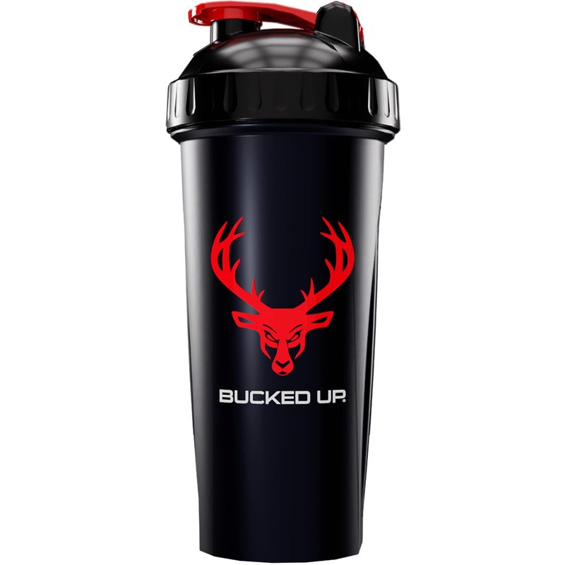 Bucked Up Perfect Shaker Bottle, 28oz, BPA-Free, Dishwasher Safe, Leak-Proof, Black Bottle with Red Buck Logo - Image 5
