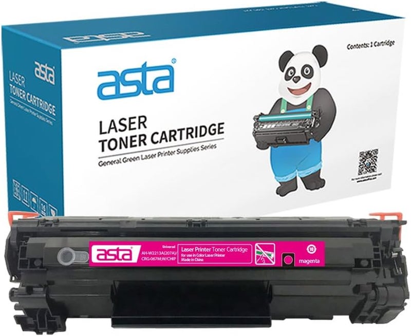 Asta CRG-067 M With Chip Universal W2213A 207A Toner Cartridge Compatible For HP Canon Color LaserJet Pro M255dw M282nw M283fdn M283fdw LBP632CdW LBP633Cdw MF653Cdw LBP656Cdw MF654Cdw (Magenta) - Image 1
