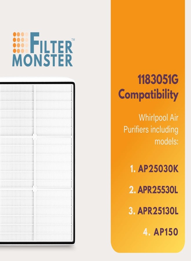 Filter-Monster.com Filter-Monster Replacement Compatible with Whirlpool 1183051K Air Purifier for Models AP25030K, APR25530L, APR25130L, AP150 - Image 4