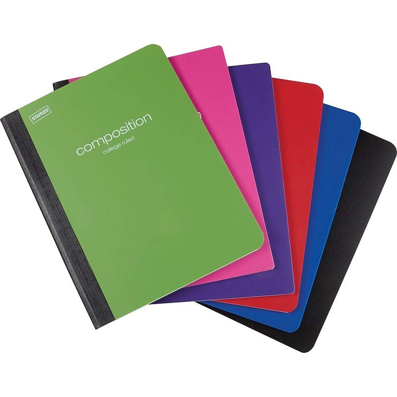 Staples STAPLES 2072488 Poly Composition Notebook College Ruled Assorted 24 pack Office Product  - Image 1