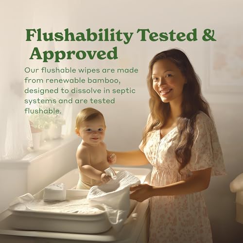 Caboo Tree Free Flushable Wipes, Certified Flushable, Septic Safe, Biodegradable, Chemical Free, Unscented Wipes for Adults made with Renewable Bamboo Based Viscose (Pack of 3, Total of 180) - Image 3