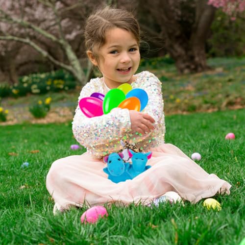Sofier Plastic Easter Eggs with Animal Toys 12pcs Filled Easter Eggs 34 Easter Basket Stuffers Easter Egg Fillers Kids Classroom Gift Exchange Party Favors - Image 5